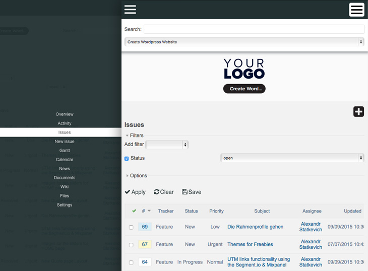 Redmine Earth Thema 